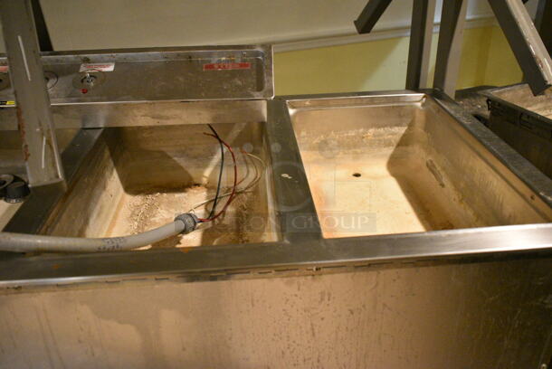 Buffet Station w/ 2 Steam Table Inserts and Sneeze Guard. BUYER MUST REMOVE: Bring Tools and Manpower Needed To Remove This Item. This Unit Was In Working Condition When the Restaurant Closed. (main dining room) - Image 7 of 9