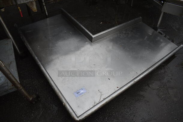 Stainless Steel Commercial L Shaped Table. No Legs. 61x54x10 - Image 4 of 4