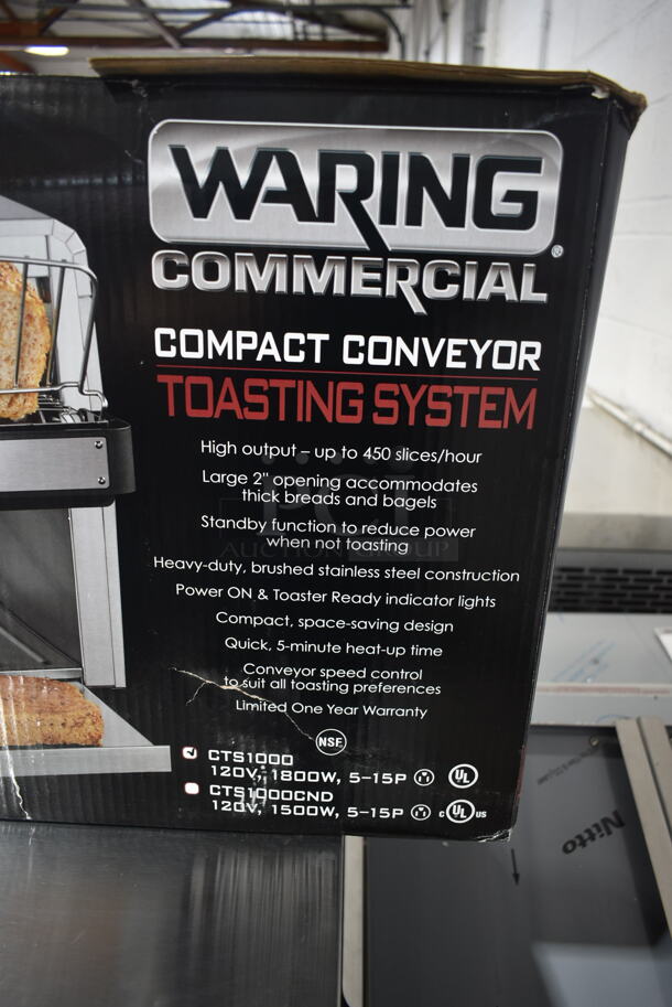 BRAND NEW SCRATCH AND DENT! Waring CTS1000 Stainless Steel Commercial Conveyor Toaster. 120 Volts, 1 Phase. - Image 3 of 6