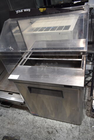 Turbo Air MST-28-N-711S Stainless Steel Commercial Prep Table w/ Poly Sneeze Guard. 115 Volts, 1 Phase. Tested and Working!