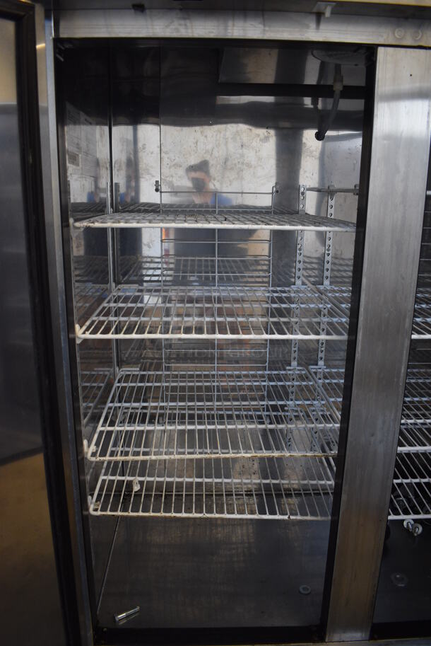 BlueAir BSR49 ENERGY STAR Stainless Steel Commercial 2 Door Reach In Cooler w/ Poly Coated Racks and Commercial Casters. 115 Volts, 1 Phase. 54x32x78. Tested and Working! - Image 7 of 7