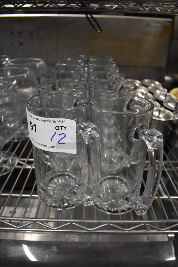 12 Glass Tall Mugs. 5.5x3.5x7. 12 Times Your Bid! - Image 1 of 2