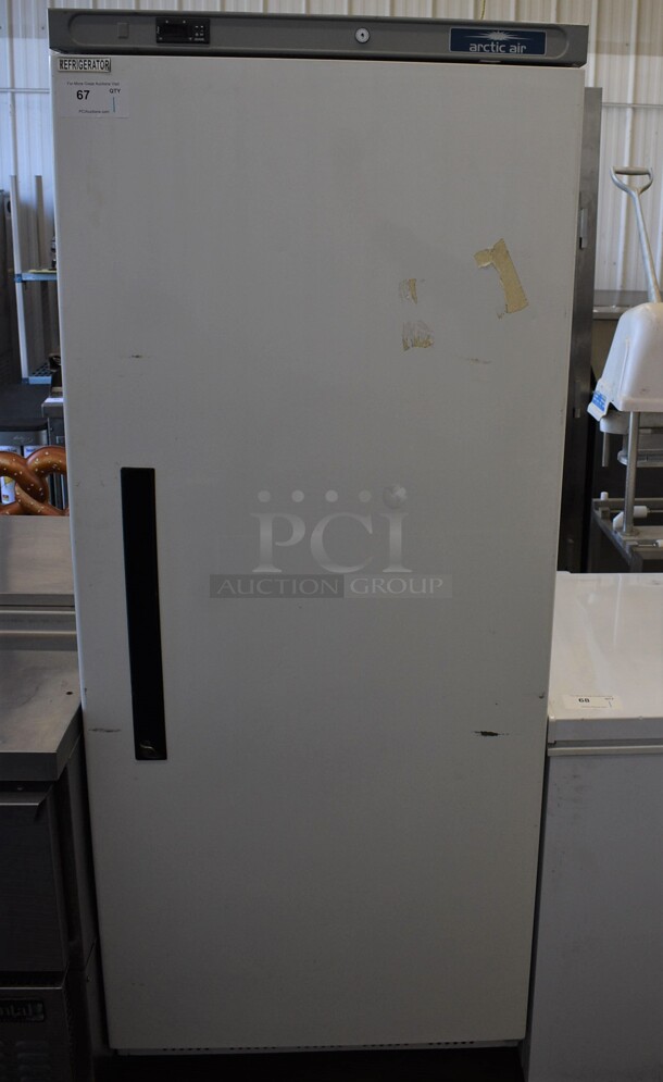 Arctic Air AWR25 Metal Commercial Single Door Reach In Cooler on Commercial Casters. 115 Volts, 1 Phase. 31x29x77. Tested and Powers On But Does Not Get Cold - Image 1 of 7