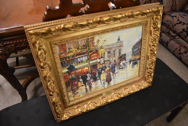 Framed Canvas Painting Reproduction of Cafe De La Paix Opera by Eduard Cortes From Art Dealer Ed Mero! - Image 6 of 7