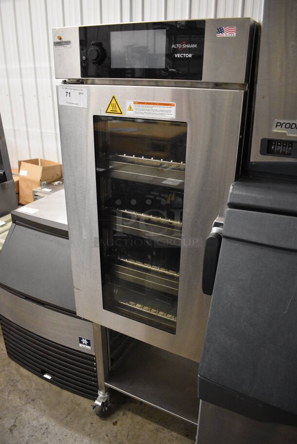 2020 Alto Shaam Model VMC H4H Vector Stainless Steel Commercial Multi Cook Oven on Stainless Steel Equipment Stand w/ Commercial Casters. 208-240 Volts, 3 Phase. 21.5x38x64 - Image 2 of 6