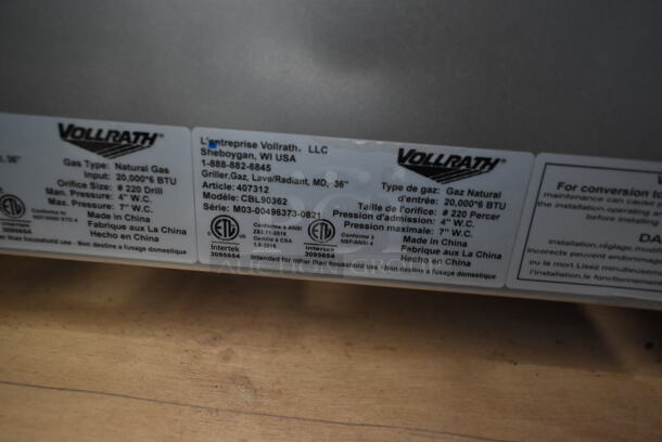 BRAND NEW SCRATCH AND DENT! Vollrath CBL90362 Stainless Steel Commercial Countertop Natural Gas Powered Charbroiler Grill.  - Image 11 of 11