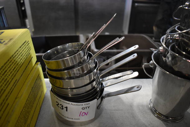 10 Various Stainless Steel Sauce Pots. Includes 6x3.5x2.5. 10 Times Your Bid! - Image 1 of 2