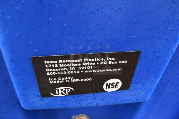 Iowa Rotocast IRP-2000 Blue Poly Portable Ice Bin on Casters. 27x37x35.5 - Image 5 of 6