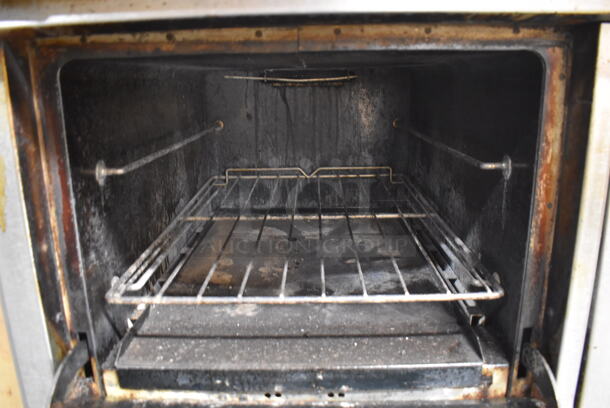 Southbend Stainless Steel Commercial Gas Powered Cooking Unit w/ 2 Ovens and Various Pieces. Missing Parts. 49x34x43 - Image 6 of 8