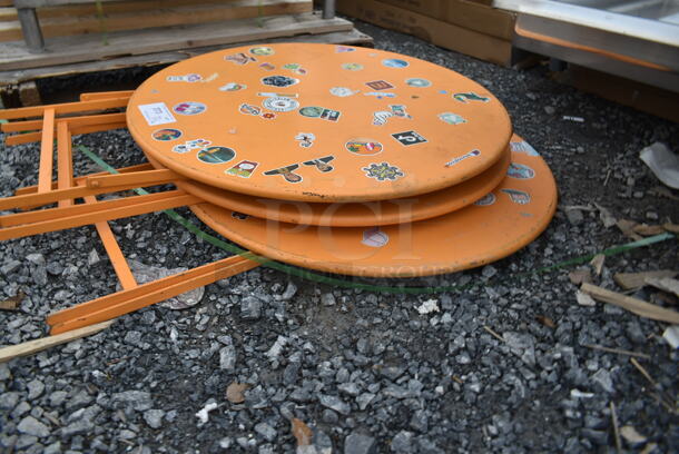 2 Orange Metal Folding Tables. 2 Times Your Bid! - Image 2 of 3
