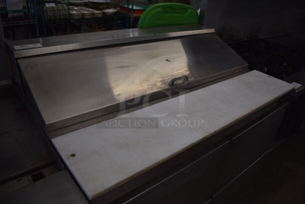 Continental SW48-12 Stainless Steel Commercial Sandwich Salad Prep Table Bain Marie Mega Top w/ 4 Drawers on Commercial Casters. 115 Volts, 1 Phase. 48x30x44. Tested and Powers On But Temps at 58 Degrees - Image 4 of 9