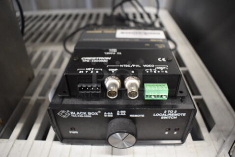 ALL ONE MONEY! Lot of 3 Items; Black Box Local Remote Switch, Crestron TPS-4500IMC and Kramer 401C Y/C to Composite Converter. Includes 6x6.5x3
