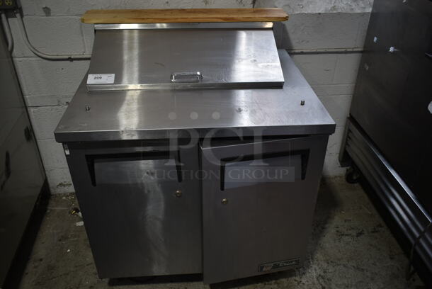 2018 True TSSU-36-08 Stainless Steel Commercial Sandwich Salad Prep Table Bain Marie Mega Top on Commercial Casters. 115 Volts, 1 Phase. Tested and Working!
