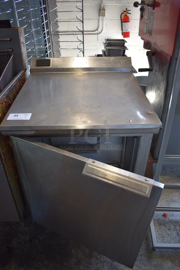Randell Stainless Steel Commercial Single Door Work Top Cooler. Door Does Not Stay Closed. 27x30x39. Tested and Working!