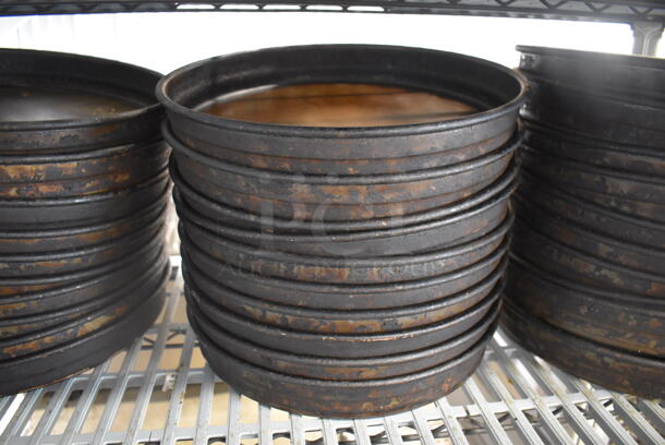 20 Metal Round Pizza Baking Pans. 15x15x2. 20 Times Your Bid!