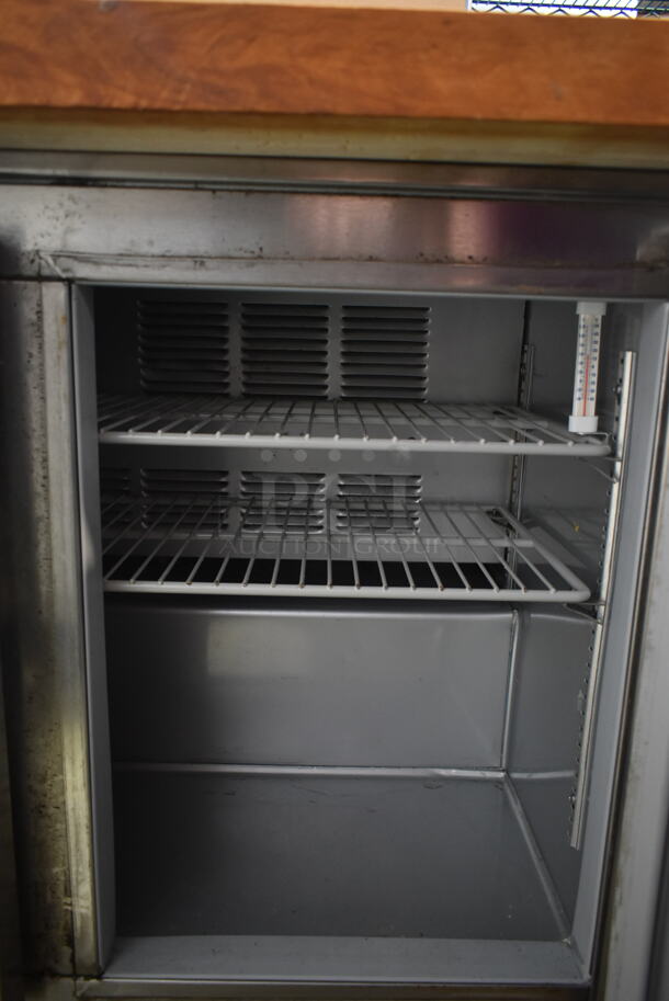 Turbo Air UCR34Y Stainless Steel Commercial 2 Door Undercounter Cooler w/ Butcher Block Countertop. 115 Volts, 1 Phase. Tested and Working! - Image 3 of 5