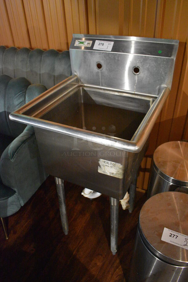 Regency Stainless Steel Commercial Single Bay Sink w/ Faucet and Handles. 22x23x45. (lounge) - Image 2 of 5