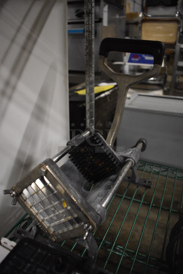 Metal Commercial Countertop Vegetable Cutter w/ 2 Extra Blades and 4 Extra Pushers. 7x14x13 - Image 2 of 6