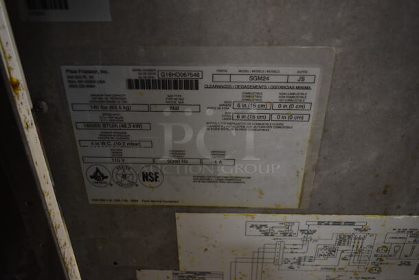 2016 Pitco Frialator SGM24 Stainless Steel Commercial Floor Style Natural Gas Powered 140 Pound Capacity Deep Fat Fryer. 165,000 BTU. - Image 6 of 6