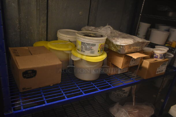 ALL ONE MONEY! Lot of 3 Shelving Units. Does Not Include Contents. BUYER MUST REMOVE: BUYER MUST DISMANTLE. PCI CANNOT DISMANTLE FOR SHIPPING. PLEASE CONSIDER FREIGHT CHARGES. (dish room) - Image 3 of 8
