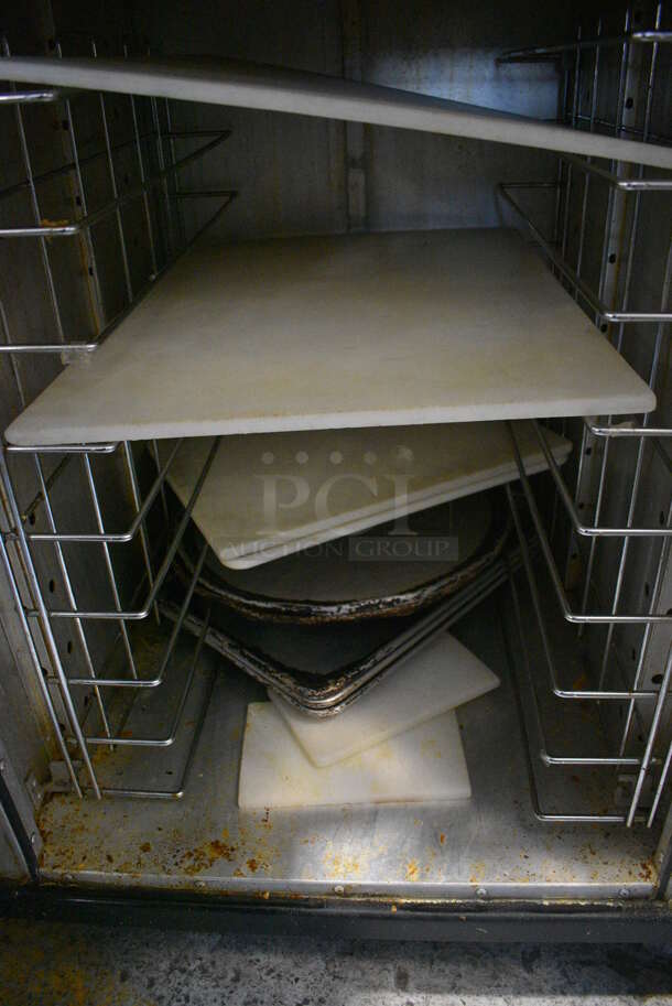 Metro C200 Metal Commercial 2 Half Size Warming Cabinet w/ Baking Pans on Commercial Casters. 27.5x33x74. Cannot Test - Unit Was Previously Hardwired - Image 5 of 5