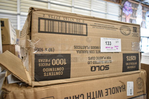 PALLET LOT of 35 BRAND NEW Boxes Including 127CH12 Choice 12 oz. Clear RPET Hinged Deli Container - 200/Case, 5002BNAPWH Choice 2-Ply White Beverage / Cocktail Napkin - 3000/Case, 500CFT Lavex White C-Fold Standard Weight Towel - 2400/Case, 612FS7800 Choice Full Size Foil Steam Table Pan Medium 2 3/16" Depth - 50/Case, 128HD8COMBO ChoiceHD 8 oz. Microwavable Translucent Plastic Deli Container and Lid Combo Pack - 240/Case 128HD12COMBO ChoiceHD 12 oz. Microwavable Translucent Plastic Deli Container and Lid Combo Pack - 240/Case, 2 Box Kraft #3 Containers, 127DM8BULK Choice 8 oz. Ultra Clear PET Plastic Round Deli Container - 500/Case, 5013858 Lavex Hercules 55 Gallon 2 Mil 38" x 58" Low Density Heavy-Duty Black Can Liner / Trash Bag - 50/Case, 3 Box 8" Corrugated Cake Circles, 5005GTWH Lavex Linen-Feel White Customizable 1/6 Fold Guest Towel - 500/Case, Choice Sandwich Wedge Containers, 500L1020W Choice White Hot Paper Cup Travel Lid for 10-24 oz. Standard Cups and 8 oz. Squat Cups - 1000/Case, 612FHL1230 Choice Foil Steam Table Pan Lid - Half Size - 100/Case, 

 35 Times Your Bid! - Image 7 of 12