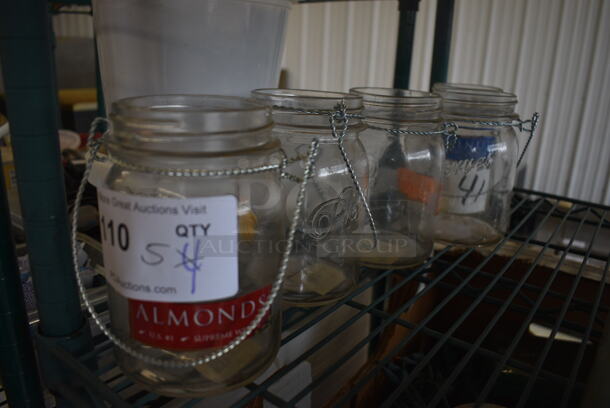 5 Glass Jars. 4.5x4.5x6. 5 Times Your Bid! - Image 2 of 3