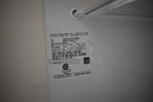 Frigidaire Model FKCH17F7HWD ENERGY STAR Single Door Reach In Freezer. 115 Volts, 1 Phase. 32x27x76. Tested and Working! - Image 6 of 7