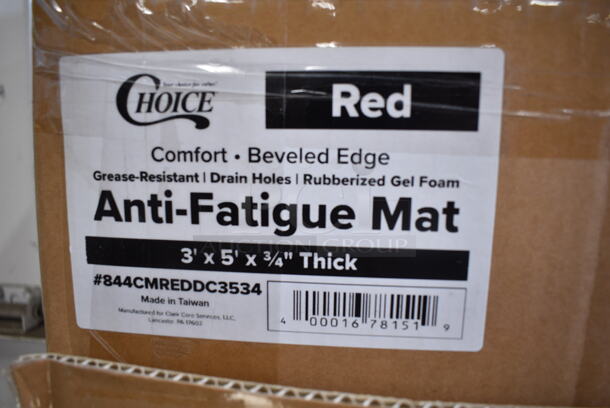 3 BRAND NEW SCRATCH AND DENT! Choice 3' x 5' Red Grease-Resistant Anti-Fatigue Nitrile Rubber Floor Mat with Drainage Holes. 844CMREDDHD3523, 844CMREDDC3534, 844CMREDCD3523. 3 Times Your Bid! - Image 4 of 6