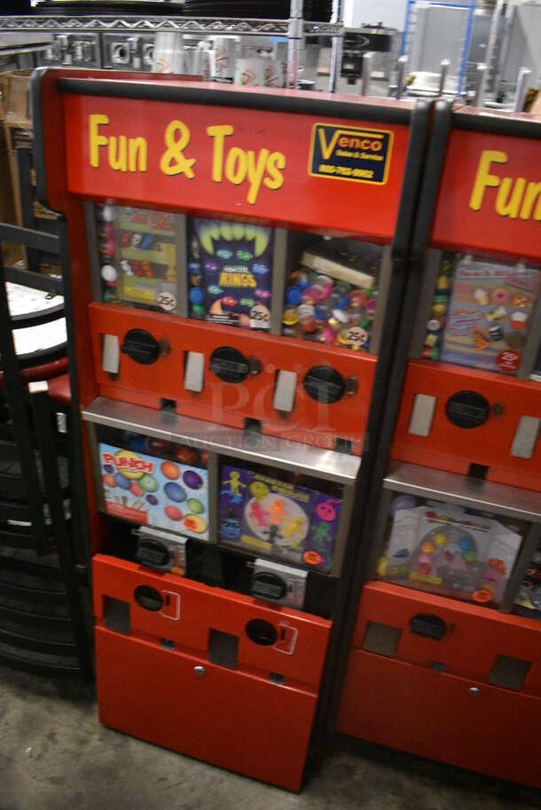 Red Floor Style 5 Compartment Toy Vending Machine. 22x23x27 - Image 2 of 5
