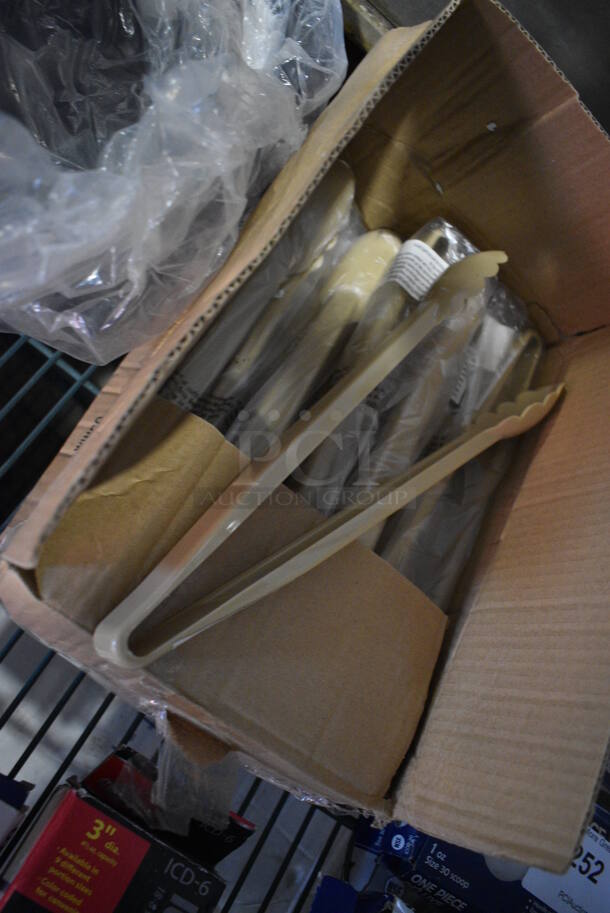 ALL ONE MONEY! Lot of BRAND NEW IN BOX! Tan Poly Tongs! 11.5" - Image 3 of 3