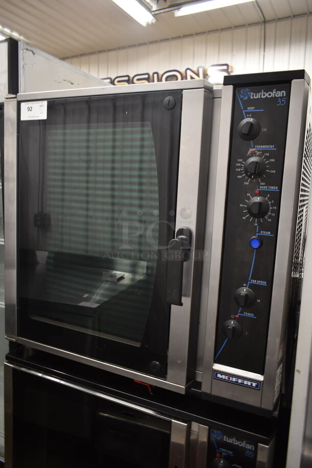 2 Moffat Turbofan E35-26-P261 Stainless Steel Commercial Electric Powered Full Size Oven w/ View Through Door and Metal Oven Racks. 208 Volts, 1 Phase. 2 Times Your Bid! - Image 2 of 7