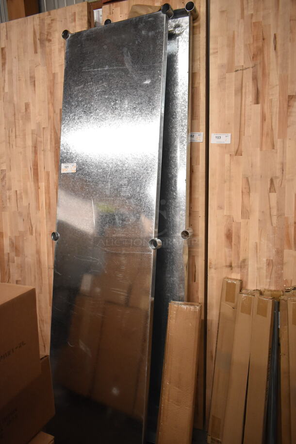 BRAND NEW SCRATCH AND DENT! Lot of 2 Metal Under Shelves and 9 Boxes of John Boos GLEG-33.5B / Regency 600TW2496G Legs.  - Image 3 of 10