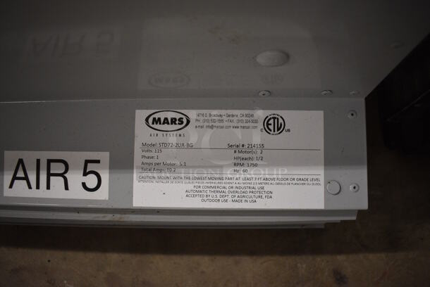 Mars Model STD72-2UA-BG Metal Commercial Air Curtain. 115 Volts, 1 Phase. 72x14x12 - Image 5 of 6