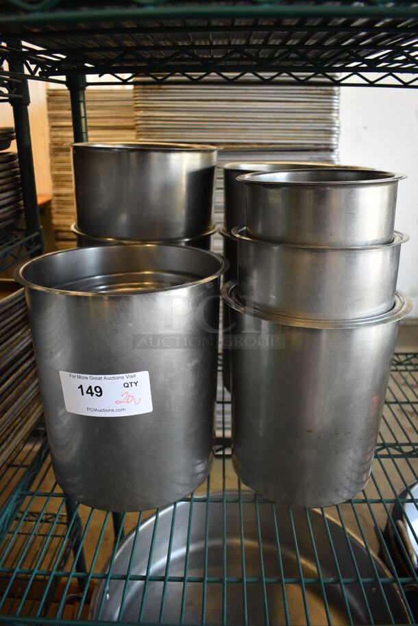 20 Various Metal Cylindrical Drop In Bins. Includes 10x10x11. 20 Times Your Bid!