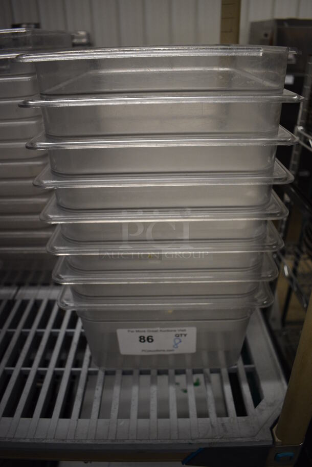 ALL ONE MONEY! Lot of 8 Clear Poly 1/2 Size Drop In Bins. 1/2x6 - Image 1 of 3