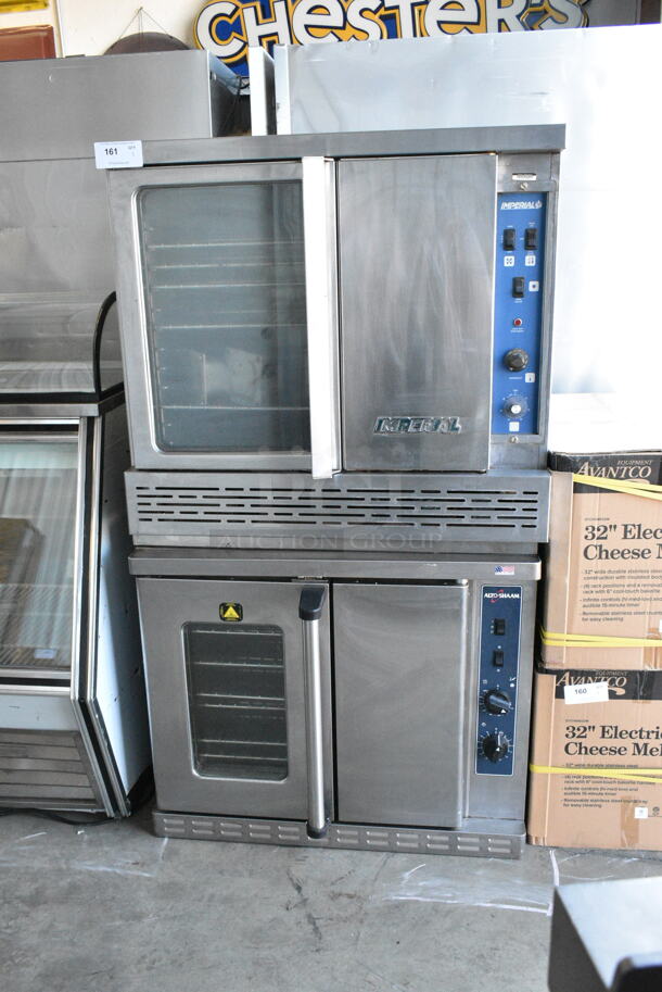 2 Imperial/Alto Shaam Stainless Steel Commercial Natural Gas Powered Full Size Convection Oven w/ View Through Door, Solid Door and Metal Oven Racks. 2 Times Your Bid!  - Image 1 of 5