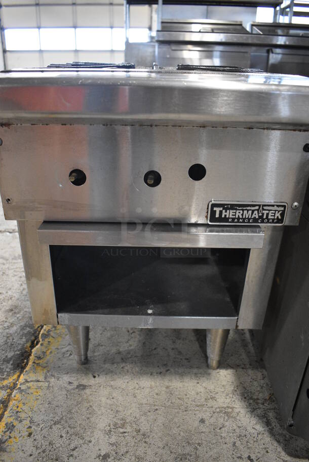 Therma-tek Stainless Steel Commercial Countertop Natural Gas Powered Single Burner Stock Pot Range. 18x26x24 - Image 4 of 5