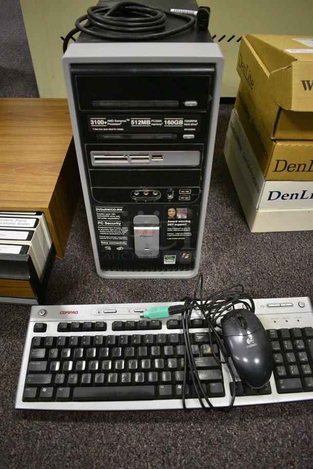 ALL ONE MONEY! Lot of Compaq Presario Desktop Computer Tower and Keyboard With Mouse (Main Building)