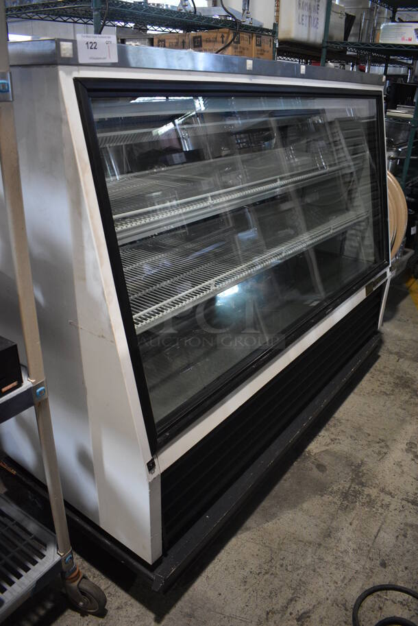 2010 True Model TSID-72-3 Metal Commercial Floor Style Refrigerated Deli Display Case Merchandiser on Stand w/ Commercial Casters. 115 Volts, 1 Phase. 73x30x59. Tested and Working!