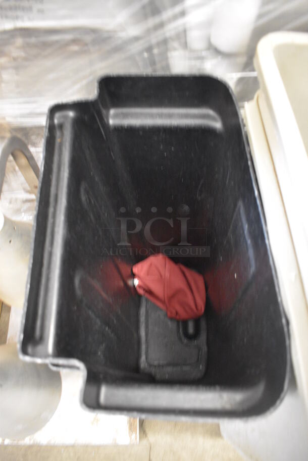2 Black Poly Trash Cans. 16.5x10x23. 2 Times Your Bid! - Image 2 of 3