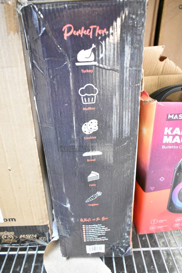 4 Various Items Including PKRTVG34 NutriChef Vertical Rotisserie Oven, Pyle PLQB10 10 inch 500 Watt Car Audio Speaker Subwoofer Bandpass Enclosure System, NCBS10S NutriChef 10 Piece Non-stick Bakeware Set, Masingo Karaoke Machine. 4 Times Your Bid!  - Image 6 of 10