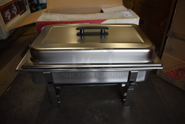 BRAND NEW IN BOX! Winware Stainless Steel Chafing Dish w/ Drop In and Lid. 25x14x14