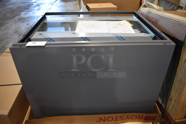BRAND NEW! Royston Gray Metal Cabinet w/ Drop In Bins. 36x29x27 - Image 1 of 5