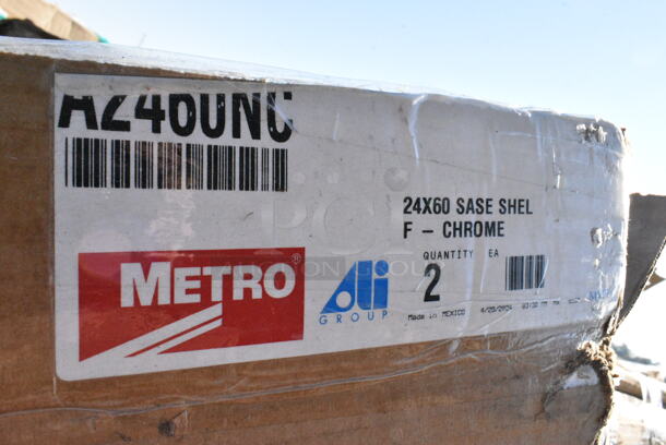 BRAND NEW SCRATCH AND DENT! Metro A2460NC Super Adjustable 24" Wide Chrome Wire Shelf. May Be Missing Pieces.  - Image 4 of 4