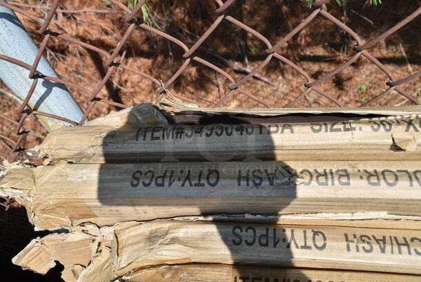 9 BRAND NEW SCRATCH AND DENT! Lancaster Table & Seating 3493048tba 30" x 48" Rectangular Reversible White Birch / Ash Laminated Table Top. See Pictures for Damage. 9 Times Your Bid!  - Image 6 of 11