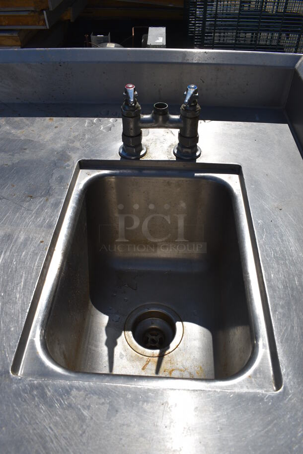 Stainless Steel Commercial Table w/ Sink Basin, Handles, Under Shelf, Back Splash and Right Side Splash Guard. 59x30x40. Bay 10x14x9 - Image 5 of 6