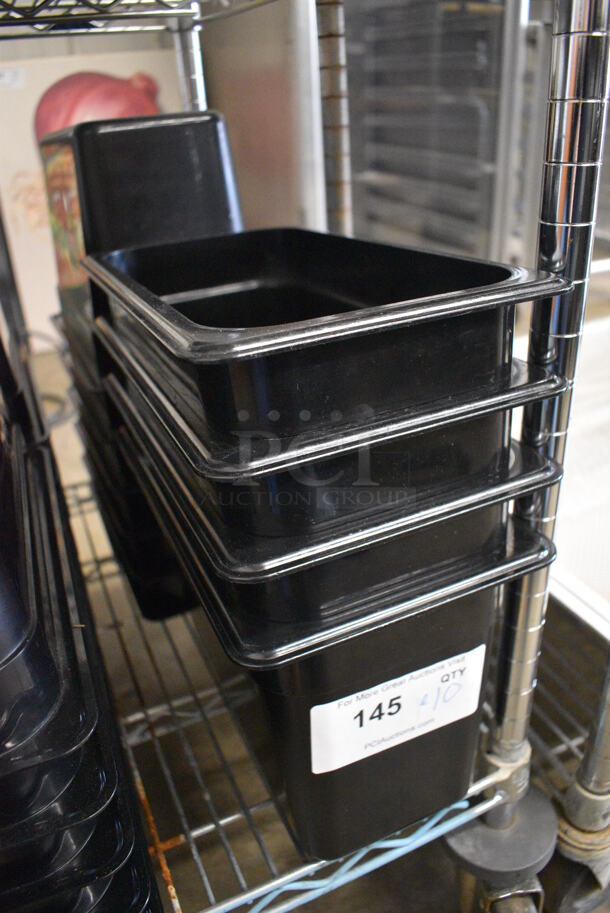 ALL ONE MONEY! Lot of 10 Cambro Black Poly 1/3 Size Drop In Bins! 1/3x8 - Image 2 of 3