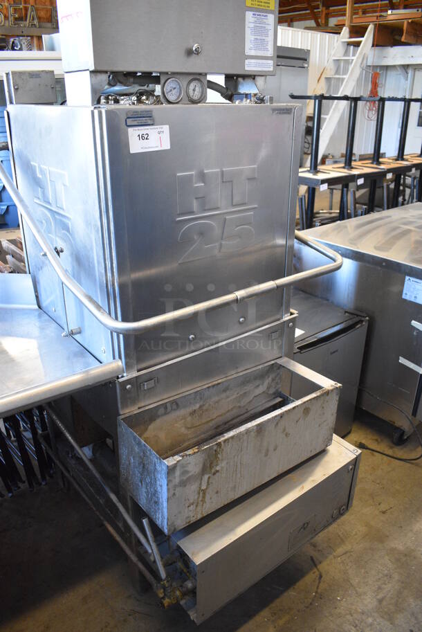 American Dish Service Model HT-25 Stainless Steel Commercial Straight Pass Through Dishwasher. Goes GREAT w/ Lot 161! 208 Volts, 3 Phase. 34x38x74
