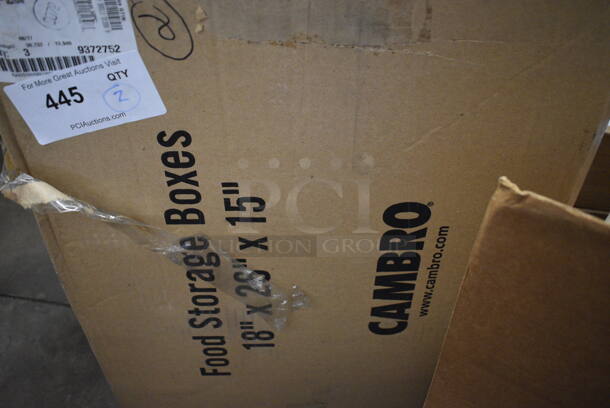 ALL ONE MONEY! Lot of 2 BRAND NEW IN BOX! Cambro Clear Poly Bins. 18x26x15 - Image 3 of 4